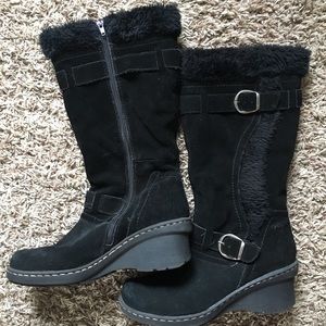 Back Suede Furry Boots